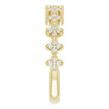 14K Gold Round Natural Diamond Stackable Clover Ring - Yellow Gold - view 4
