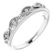 Platinum Round Natural Diamond Crown Ring