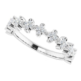 Platinum Round Natural Diamond Stackable Clover Ring - view 5