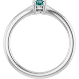 Platinum Round Lab-Grown Alexandrite Youth Solitaire Ring - view 2