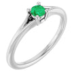 Platinum Round Lab-Grown Emerald Youth Solitaire Ring