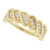 14K Gold Round Natural Diamond Accented Stackable Ring II - Yellow Gold - view 5