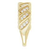 14K Gold Round Natural Diamond Accented Stackable Ring II - Yellow Gold - view 4