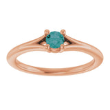 14K Gold Round Lab-Grown Alexandrite Youth Solitaire Ring - Rose Gold - view 3