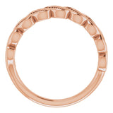 14K Gold Round Natural Diamond Accented Stackable Ring II - Rose Gold - view 2