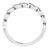 Platinum Round Natural Diamond Accented Stackable Ring II - view 2