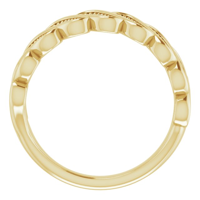 14K Gold Round Natural Diamond Accented Stackable Ring II - Yellow Gold - view 2