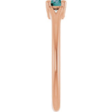 14K Gold Round Lab-Grown Alexandrite Youth Solitaire Ring - Rose Gold - view 4