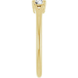 14K Gold Round Natural White Sapphire Youth Solitaire Ring - Yellow Gold - view 4