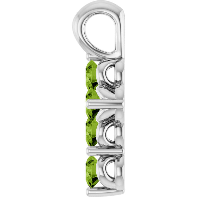 14K Gold Round Natural Peridot Accented Cross Necklace or Pendant - White Gold - view 3