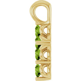 14K Gold Round Natural Peridot Accented Cross Necklace or Pendant - Yellow Gold - view 3