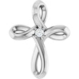 Platinum Round Natural Diamond Solitaire Cross Necklace or Pendant