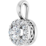 Platinum Round Natural Diamond Halo-Style Pendant – 3/8 CTW - view 2