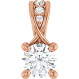 14K Gold Round Natural Diamond Accented Pendant – 1/4 CTW - Rose Gold