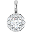 Platinum Round Natural Diamond Halo-Style Pendant – 3/8 CTW