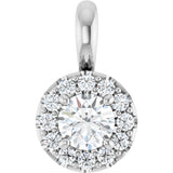 Platinum Round Natural Diamond Halo-Style Pendant – 3/8 CTW