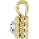14K Gold Round Natural Diamond Halo-Style Pendant – 3/8 CTW - Yellow Gold - view 3