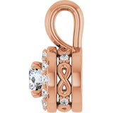 14K Gold Round Natural Diamond Halo-Style Pendant – 3/8 CTW - Rose Gold - view 3