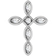 14K Gold Round Natural Diamond Accented Cross Necklace or Pendant – 0.08 CTW - White Gold