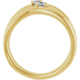 14K Gold Round Natural Diamond Two-Stone Bypass Ring – 3mm Stones - Yellow Gold - view 2