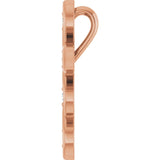 14K Gold Round Natural Diamond Accented Cross Necklace or Pendant – 0.08 CTW - Rose Gold - view 3