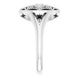 Platinum Round Natural Diamond Accented Vintage-Inspired Ring - view 4