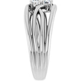 Platinum Round Natural Diamond Two-Stone Bypass Ring – 3mm Stones - view 4