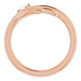 14K Gold Round Natural Diamond Solitaire Ring - Rose Gold - view 2