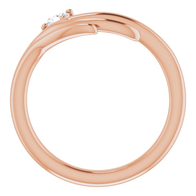 14K Gold Round Natural Diamond Solitaire Ring - Rose Gold - view 2