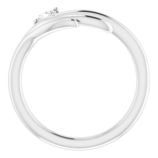 Platinum Round Natural Diamond Solitaire Ring - view 2