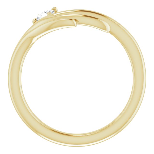 14K Gold Round Natural Diamond Solitaire Ring - Yellow Gold - view 2