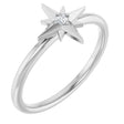 14K Gold Round Natural Diamond Accented Star Ring – 2mm Stones - White Gold