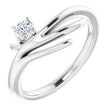 14K Gold Round Natural Diamond Solitaire Ring - White Gold