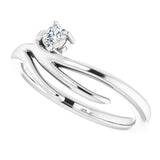 14K Gold Round Natural Diamond Solitaire Ring - White Gold - view 5