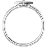 Platinum Round Natural Diamond Accented Star Ring – 2mm Stones - view 2