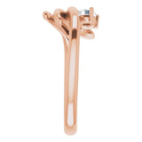 14K Gold Round Natural Diamond Solitaire Ring - Rose Gold - view 4