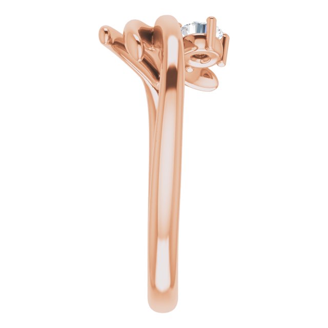 14K Gold Round Natural Diamond Solitaire Ring - Rose Gold - view 4