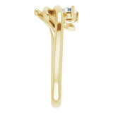14K Gold Round Natural Diamond Solitaire Ring - Yellow Gold - view 4
