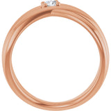 14K Gold Round Natural Diamond Solitaire Negative Space Ring - Rose Gold - view 2