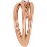 14K Gold Round Natural Diamond Solitaire Negative Space Ring - Rose Gold - view 4