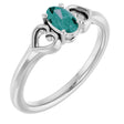 Platinum Oval Lab-Grown Alexandrite Youth Heart Ring