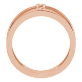 14K Gold Round Natural Diamond Two-Stone Negative Space Ring - Rose Gold - view 2