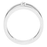 14K Gold Round Natural Diamond Two-Stone Negative Space Ring - White Gold - view 2