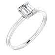 Platinum Straight Baguette Natural Diamond Two-Stone Ring