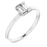Platinum Straight Baguette Natural Diamond Two-Stone Ring