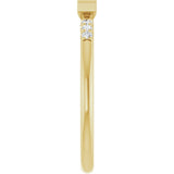 14K Gold Straight Baguette Natural Diamond Stackable Accented Ring - Yellow Gold - view 4