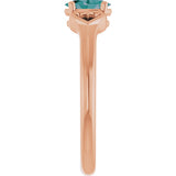 14K Gold Oval Lab-Grown Alexandrite Youth Heart Ring - Rose Gold - view 4