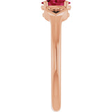 14K Gold Oval Lab-Grown Ruby Youth Heart Ring - Rose Gold - view 4