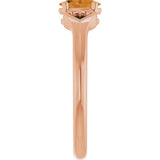 14K Gold Oval Natural Citrine Youth Heart Ring - Rose Gold - view 4