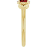 14K Gold Oval Natural Mozambique Garnet Youth Heart Ring - Yellow Gold - view 4